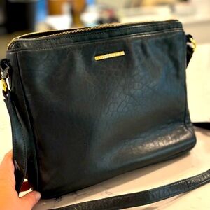 Emerald green leather Lauren merkin - adjustable crossbody bag